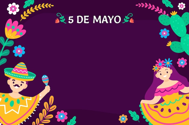 Flacher cinco de mayo-hintergrund