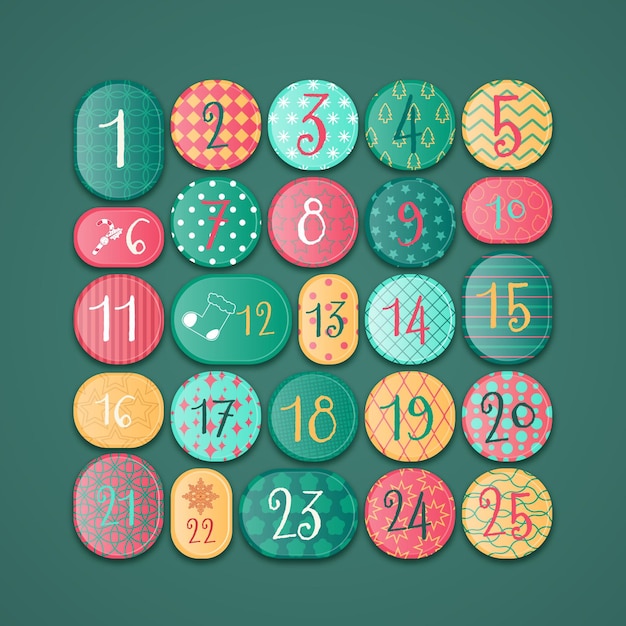 Kostenloser Vektor flacher design-adventskalender