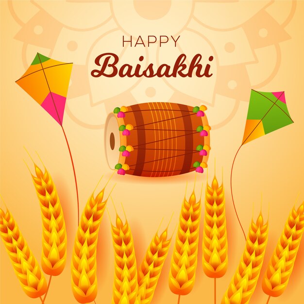 Flacher Designhintergrund des glücklichen baisakhi