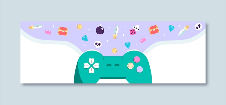 Kostenlose Vektor flacher einfacher gaming-twitter-header