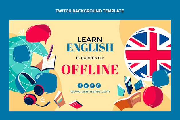 Flacher Englischunterricht zuckt im Hintergrund