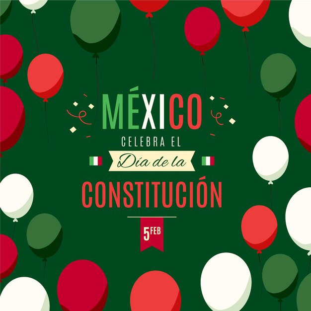 Flacher Entwurf Mexiko Verfassungstag