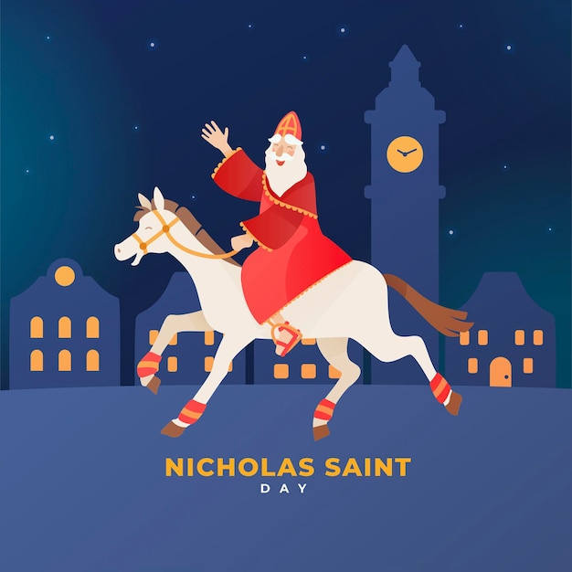 Flacher Entwurf Saint Nicholas Tag