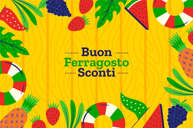 Flacher ferragosto-hintergrund