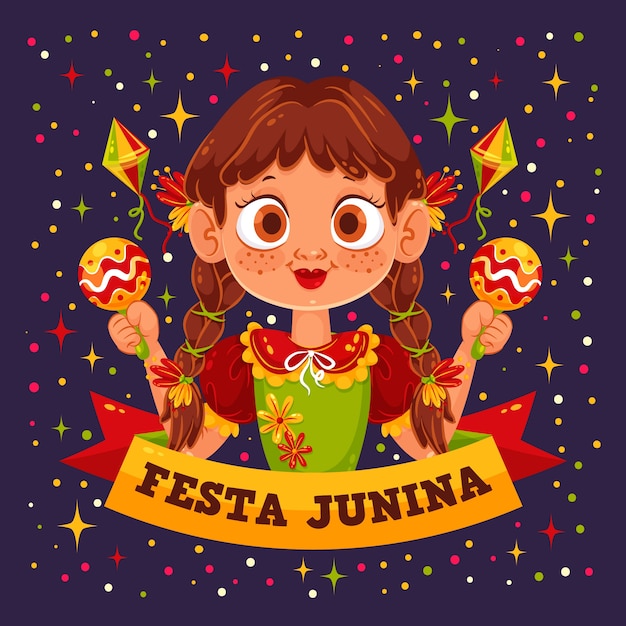 Flacher festa junina hintergrund