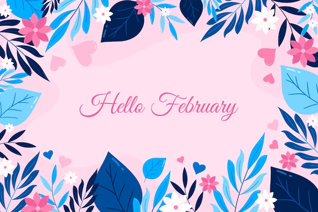 Flacher hallo februar hintergrund