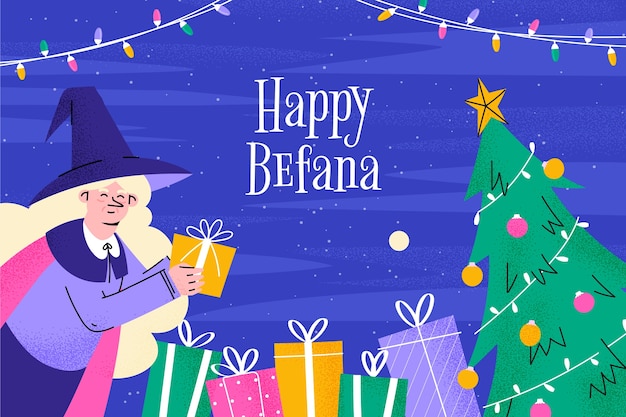 Flacher hintergrund für befana