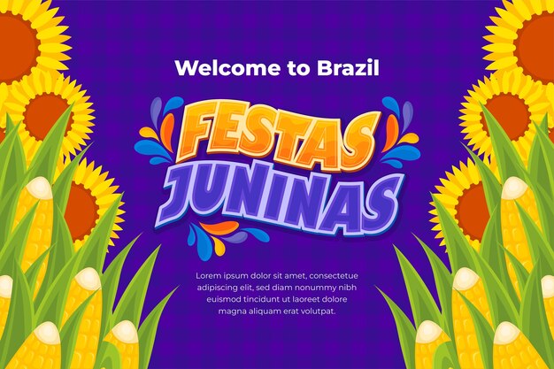 Kostenloser Vektor flacher hintergrund für brasilianische festas juninas feiern