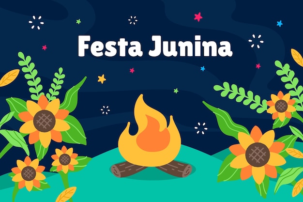 Flacher hintergrund für brasilianische festas juninas feiern