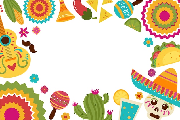 Flacher hintergrund für cinco de mayo-feier