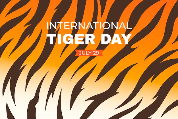 Flacher hintergrund für das bewusstsein für den internationalen tigertag