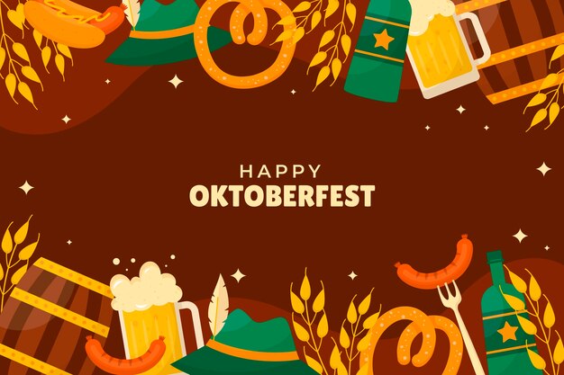 Kostenloser Vektor flacher hintergrund für das oktoberfest