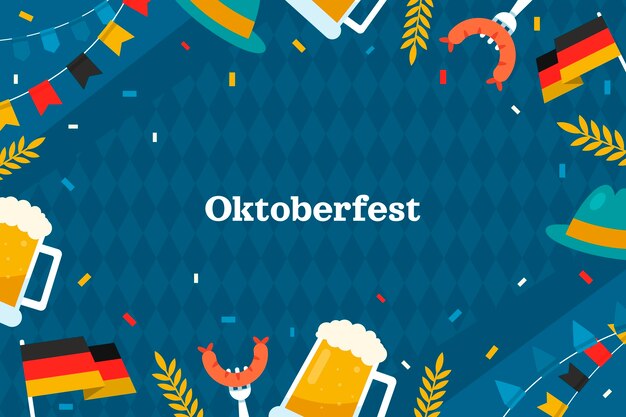 Kostenloser Vektor flacher hintergrund für das oktoberfest