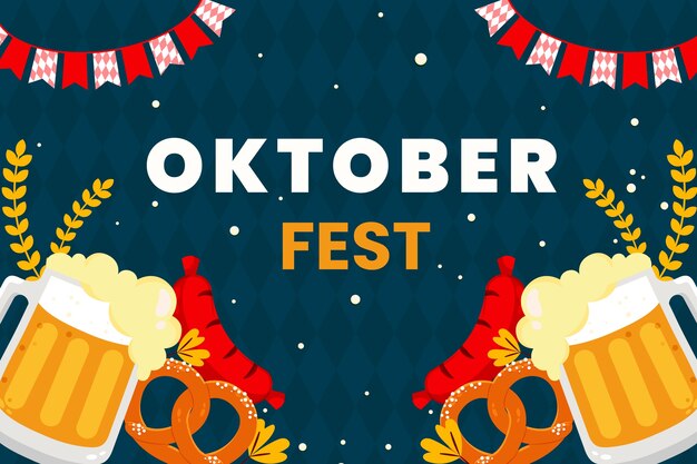 Flacher hintergrund für das oktoberfest