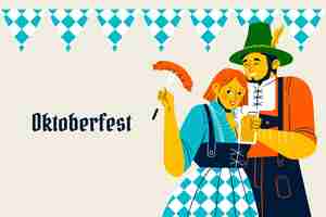 Kostenloser Vektor flacher hintergrund für das oktoberfest