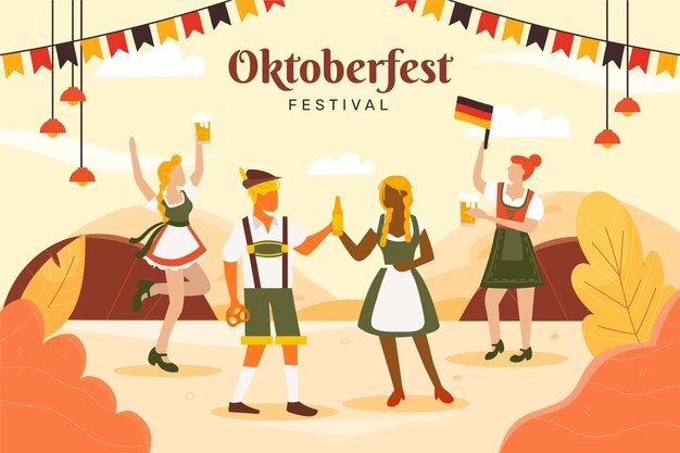 Flacher Hintergrund für das Oktoberfest