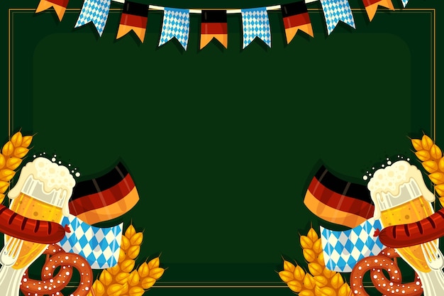 Kostenloser Vektor flacher hintergrund für das oktoberfest