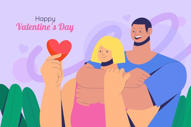 Flacher Hintergrund für den Valentinstag