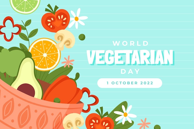 Flacher Hintergrund für den vegetarischen Welttag