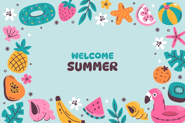 Flacher Hintergrund für die Feier der Sommersaison