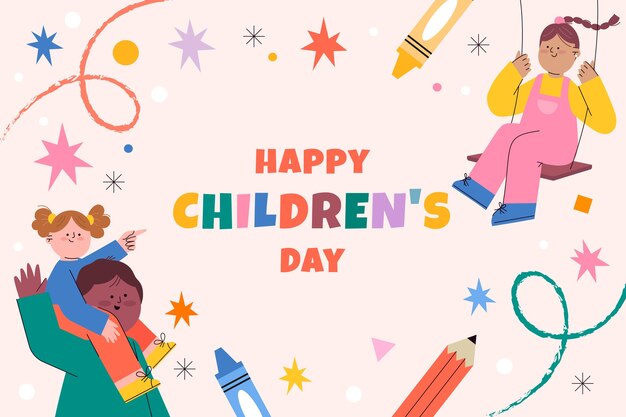 Flacher Hintergrund für die Feier zum Weltkindertag