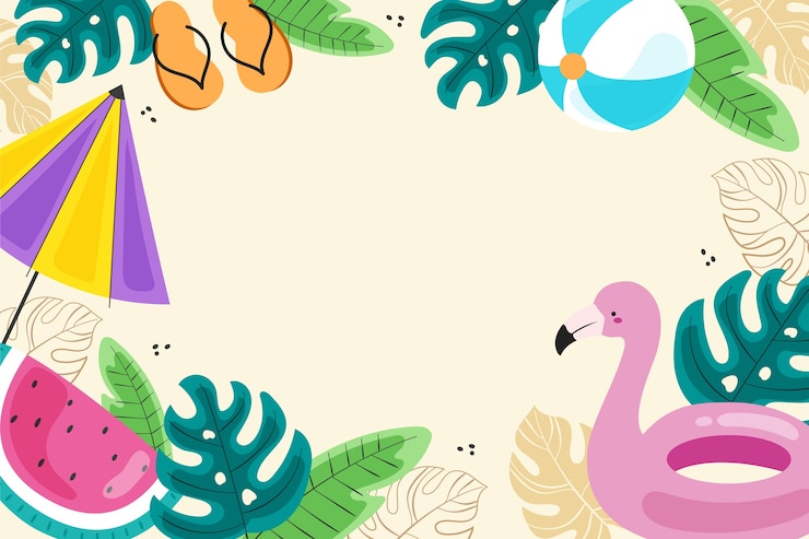 Kostenlose Vektor flacher hintergrund für die sommersaison