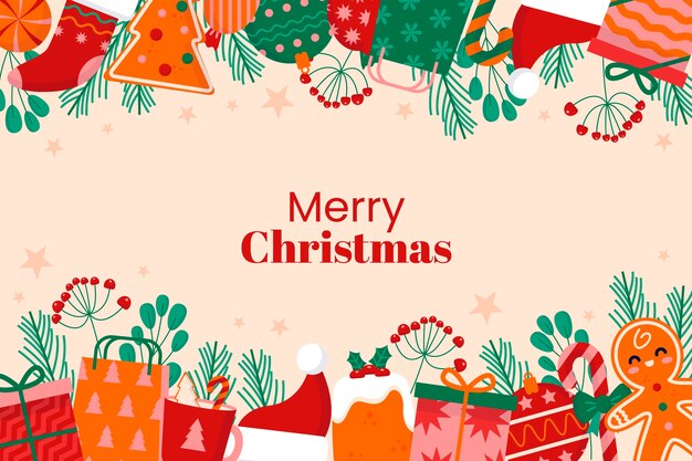 Flacher Hintergrund für die Weihnachtszeit