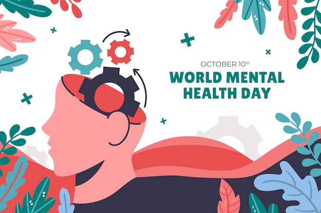 Flacher Hintergrund zum Welttag der psychischen Gesundheit