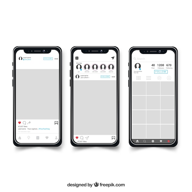 Flacher Instagram-Fotorahmen