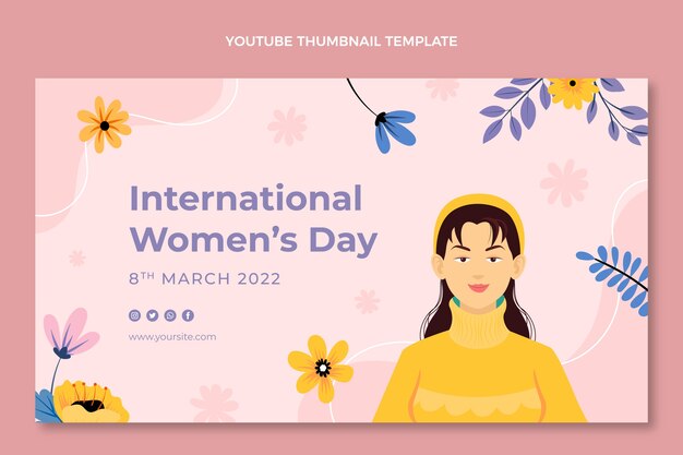 Flacher internationaler Frauentag Youtube-Thumbnail