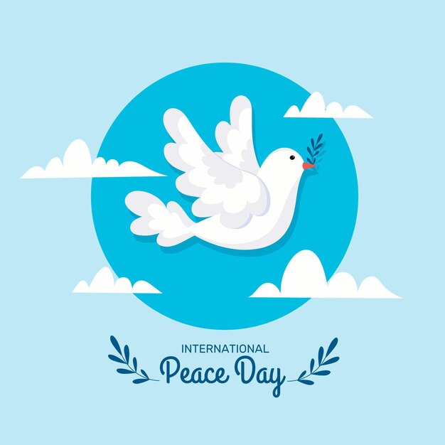 Flacher internationaler Tag des Friedensvogels dargestellt