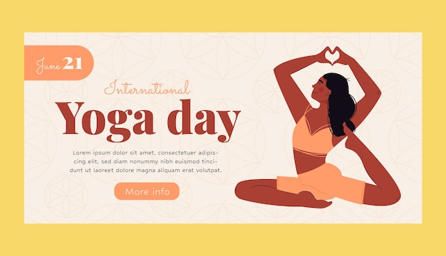 Flacher internationaler Yoga-Tageshintergrund