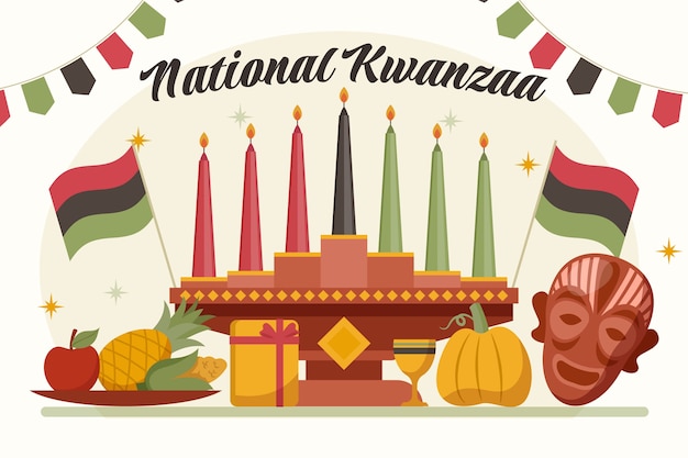 Flacher kwanzaa-hintergrund