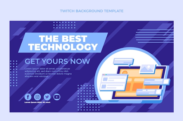 Kostenloser Vektor flacher minimaler technologiezuckenhintergrund