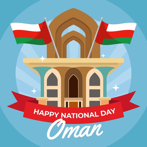 Flacher nationalfeiertag von oman