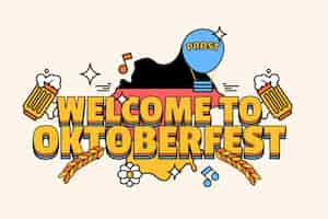 Kostenloser Vektor flacher oktoberfest hintergrund