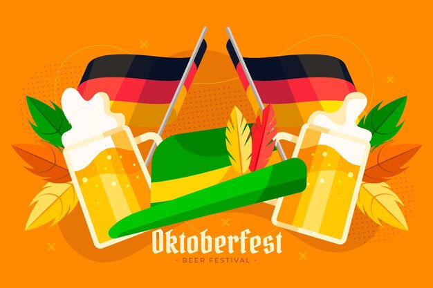 Flacher oktoberfesthintergrund