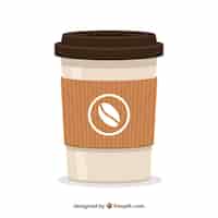 Kostenloser Vektor flacher papierkaffeetassenhintergrund
