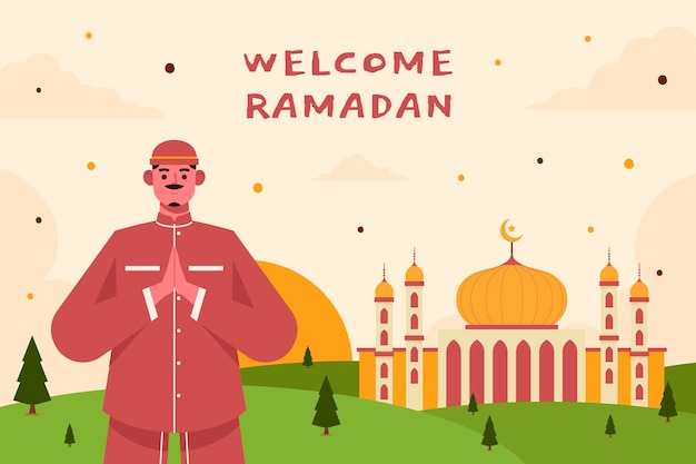 Flacher ramadan-hintergrund