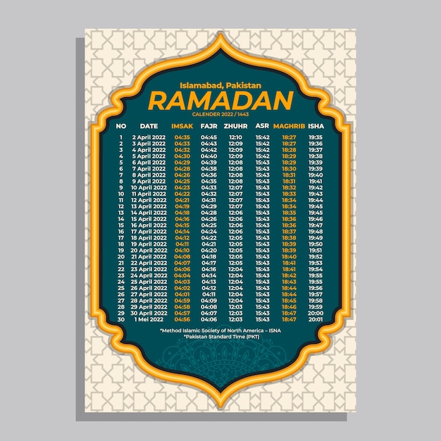 Flacher ramadan-kalender