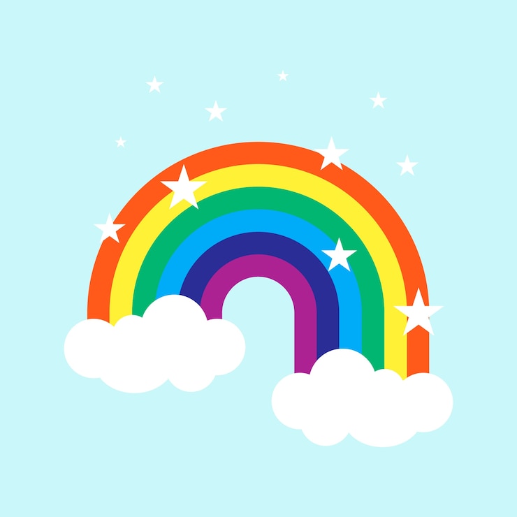 Kostenlose Vektor flacher regenbogen