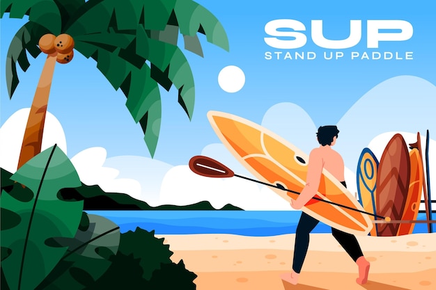 Flacher sup-illustrationshintergrund