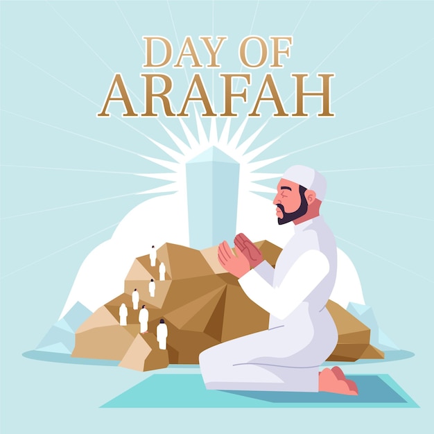 Kostenloser Vektor flacher tag der arafah-illustration