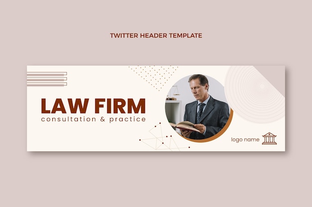 Flacher twitter-header der anwaltskanzlei