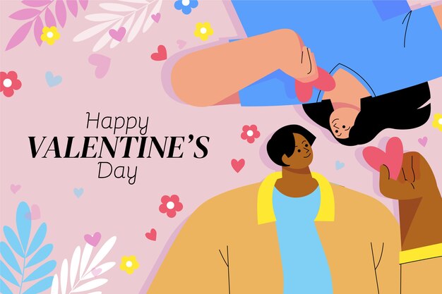 Flacher Valentinstag Hintergrund