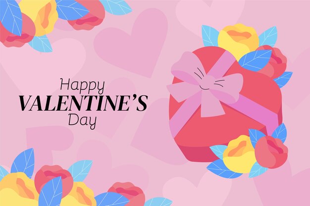 Flacher Valentinstag Hintergrund