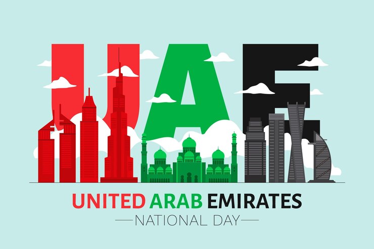 Kostenlose Vektor flacher vereinigter arabischer emirate nationalfeiertag