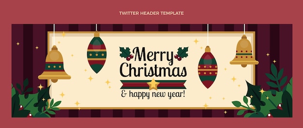 Flacher weihnachts-twitter-header