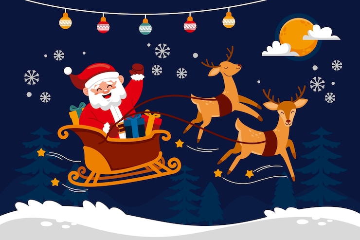 Kostenlose Vektor flacher weihnachtsfest-hintergrund
