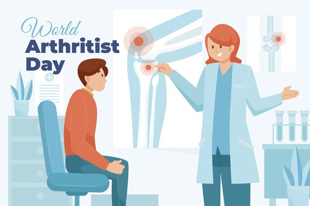 Flacher Weltarthritis-Tageshintergrund